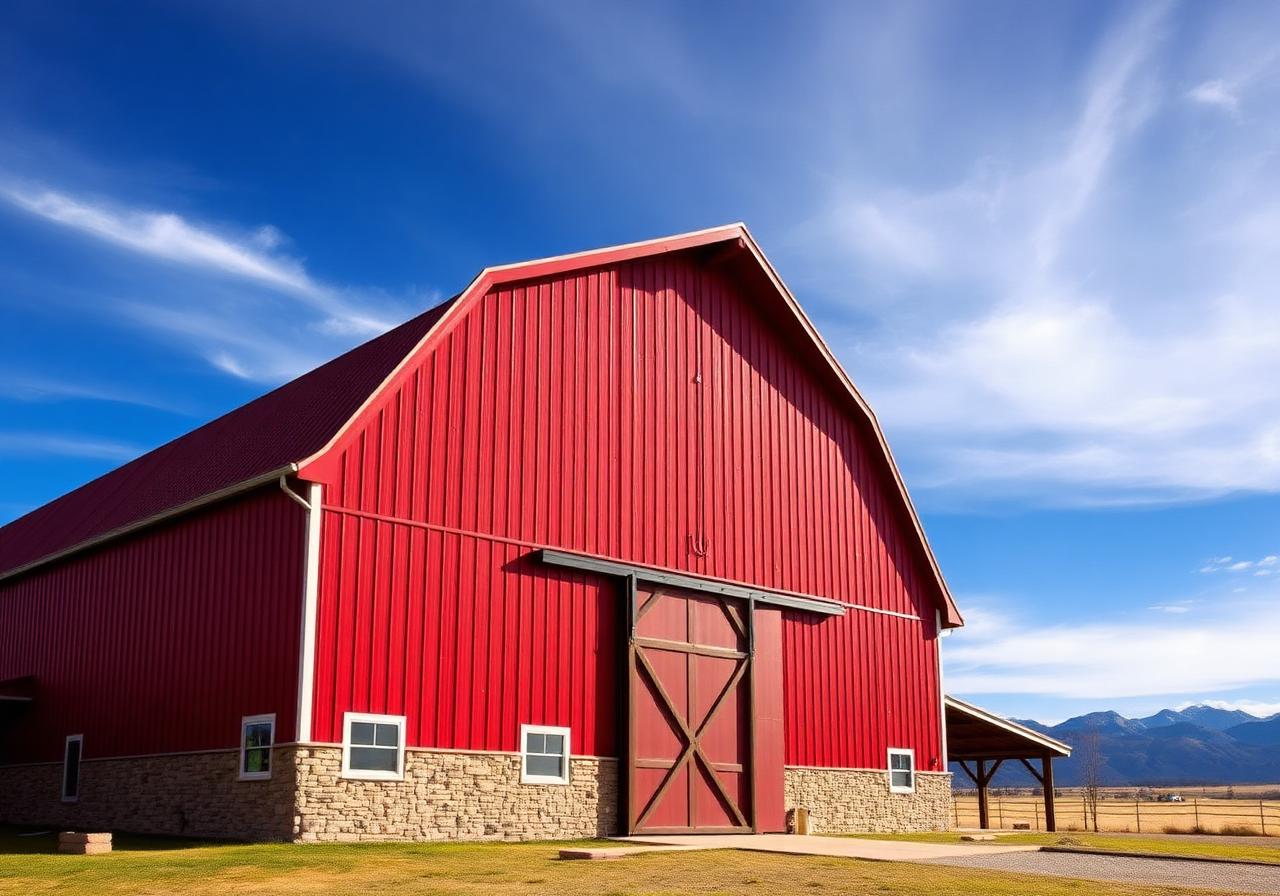 Wyoming red barn build